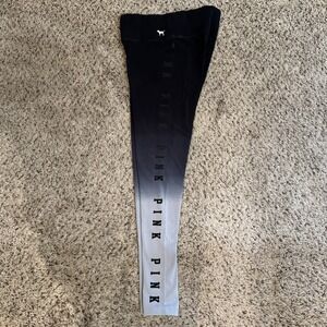 PINK Victoria's Secret Ultimate Leggings XS Gray Logo Lattice Athleisure